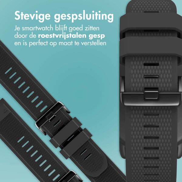 imoshion QuickFit® Siliconen bandje - 22 mm Garmin Watch aansluiting - Zwart