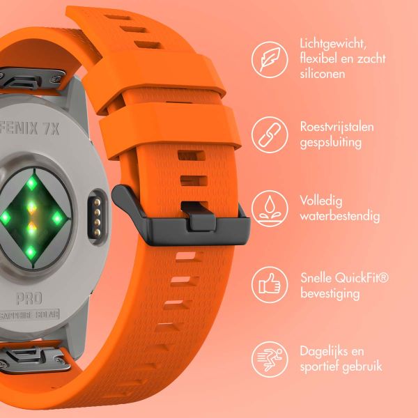 imoshion QuickFit® Siliconen bandje - 26 mm Garmin Watch aansluiting - Oranje