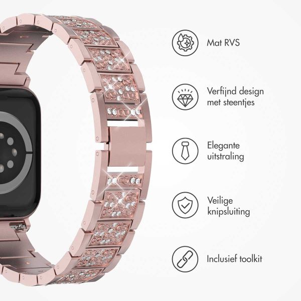 Selencia Sparkle schakelband voor de Apple Watch Series 1-9 / SE - 38/40/41 mm / Series 10 - 42 mm - Roze