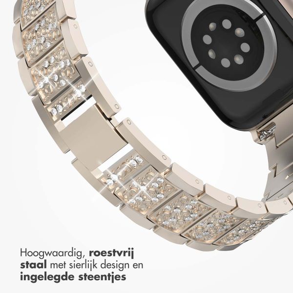 Selencia Sparkle schakelband voor de Apple Watch Series 1-9 / SE - 38/40/41 mm / Series 10 - 42 mm - Champagne Goud