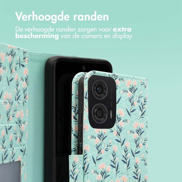 imoshion Design Bookcase Motorola Moto G24 Power - Blue Flowers