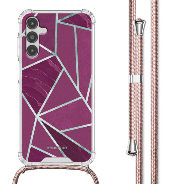 imoshion Design hoesje met koord Samsung Galaxy A14 (5G/4G) - Bordeaux Graphic