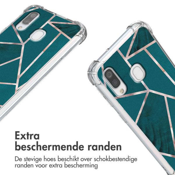 imoshion Design hoesje met koord Samsung Galaxy A40 - Petrol Green Graphic