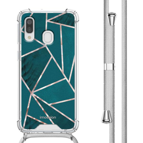 imoshion Design hoesje met koord Samsung Galaxy A40 - Petrol Green Graphic