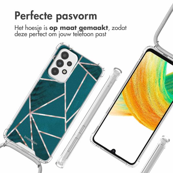 imoshion Design hoesje met koord Samsung Galaxy A33 - Petrol Green Graphic