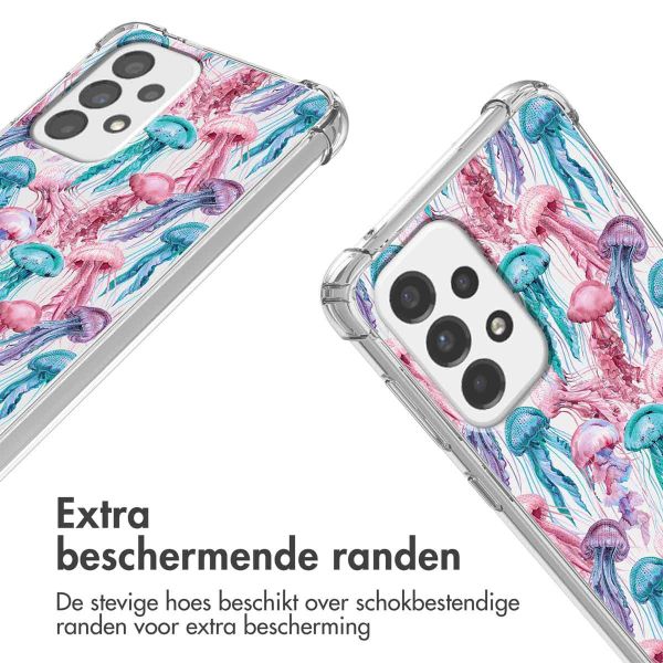 imoshion Design hoesje met koord Samsung Galaxy A33 - Jellyfish Watercolor