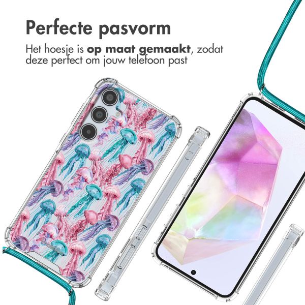 imoshion Design hoesje met koord Samsung Galaxy A35 - Jellyfish Watercolor