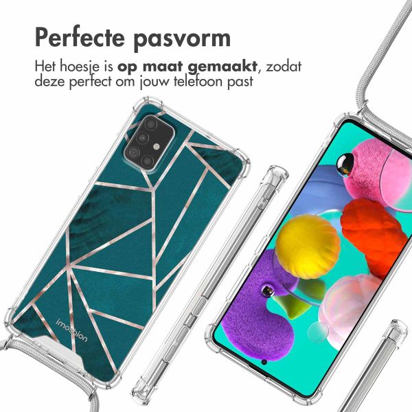 iMoshion Design hoesje met koord Samsung Galaxy A51 - Petrol Green Graphic