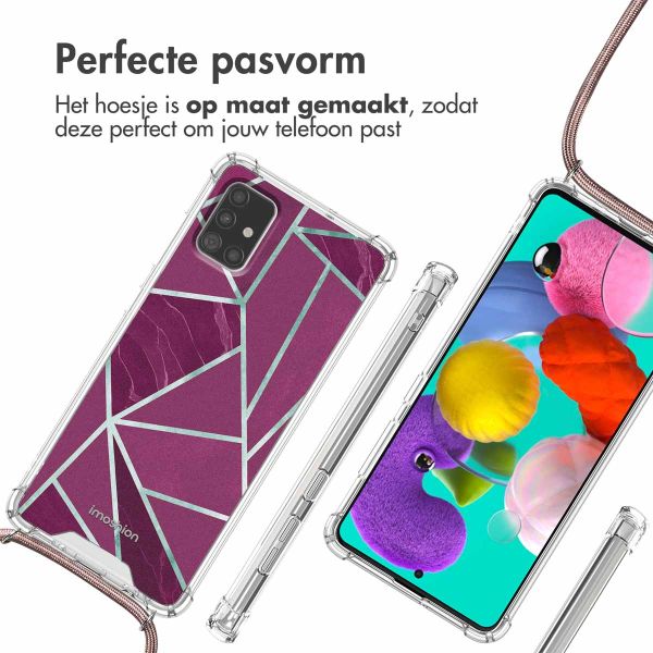 iMoshion Design hoesje met koord Samsung Galaxy A51 - Bordeaux Graphic