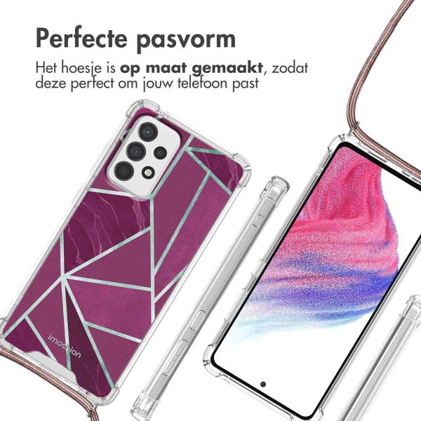 imoshion Design hoesje met koord Samsung Galaxy A53 - Bordeaux Graphic