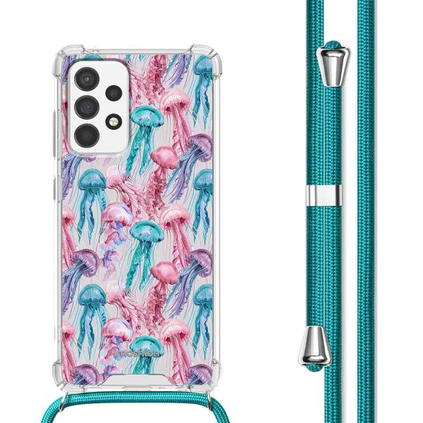 imoshion Design hoesje met koord Samsung Galaxy A53 - Jellyfish Watercolor