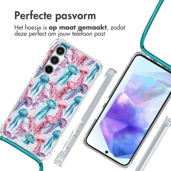 imoshion Design hoesje met koord Samsung Galaxy A55 - Jellyfish Watercolor