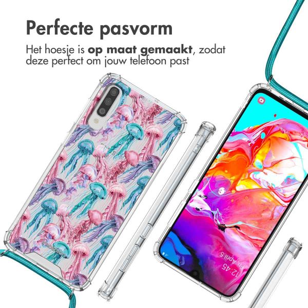 imoshion Design hoesje met koord Samsung Galaxy A70 - Jellyfish Watercolor