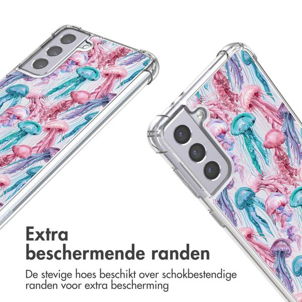 imoshion Design hoesje met koord Samsung Galaxy S21 - Jellyfish Watercolor