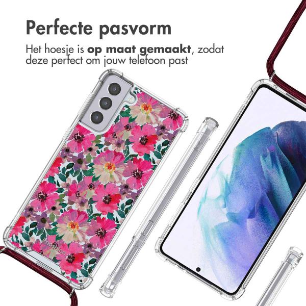 imoshion Design hoesje met koord Samsung Galaxy S21 Plus - Flower Water