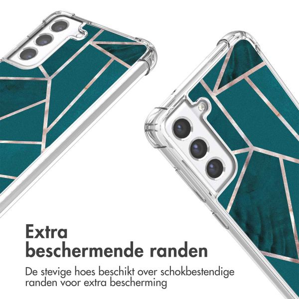 imoshion Design hoesje met koord Samsung Galaxy S21 FE - Petrol Green Graphic