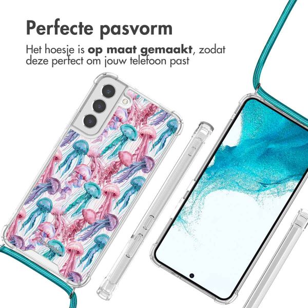 imoshion Design hoesje met koord Samsung Galaxy S22 - Jellyfish Watercolor