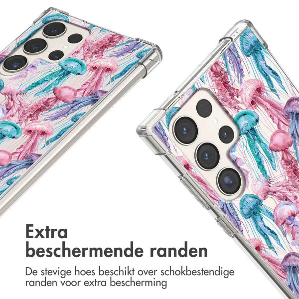 imoshion Design hoesje met koord Samsung Galaxy S23 Ultra - Jellyfish Watercolor