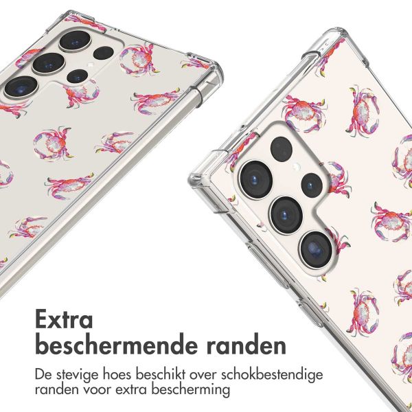 imoshion Design hoesje met koord Samsung Galaxy S23 Ultra - Crab Watercolor