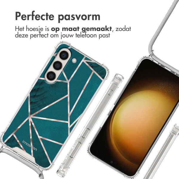 imoshion Design hoesje met koord Samsung Galaxy S23 - Petrol Green Graphic