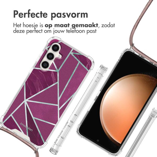 imoshion Design hoesje met koord Samsung Galaxy S23 FE - Bordeaux Graphic