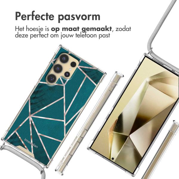 imoshion Design hoesje met koord Samsung Galaxy S24 Ultra - Petrol Green Graphic