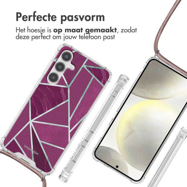 imoshion Design hoesje met koord Samsung Galaxy S24 Plus - Bordeaux Graphic