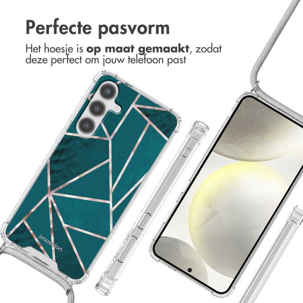 imoshion Design hoesje met koord Samsung Galaxy S24 - Petrol Green Graphic