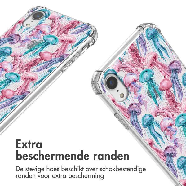 imoshion Design hoesje met koord iPhone Xr - Jellyfish Watercolor