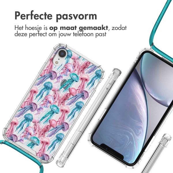 imoshion Design hoesje met koord iPhone Xr - Jellyfish Watercolor