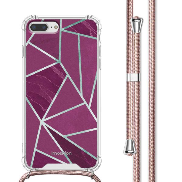 imoshion Design hoesje met koord iPhone 8 Plus / 7 Plus - Bordeaux Graphic