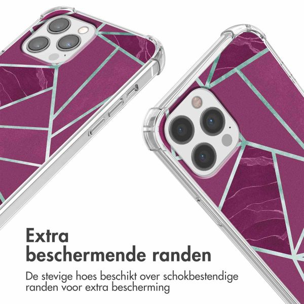 iMoshion Design hoesje met koord iPhone 12 (Pro) - Bordeaux Graphic