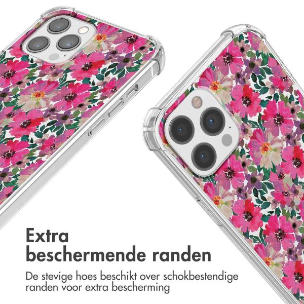 iMoshion Design hoesje met koord iPhone 12 (Pro) - Flower Water