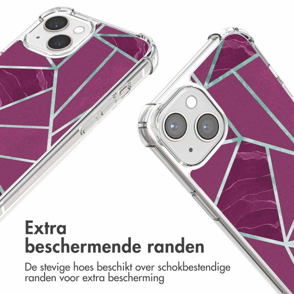 iMoshion Design hoesje met koord iPhone 13 - Bordeaux Graphic
