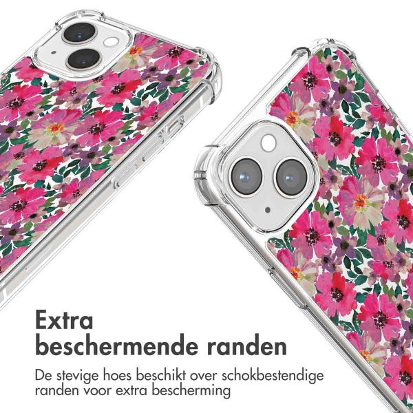iMoshion Design hoesje met koord iPhone 13 - Flower Water