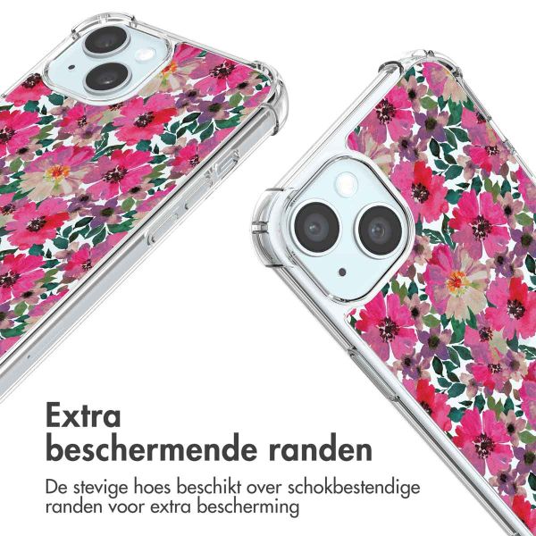 imoshion Design hoesje met koord iPhone 15 - Flower Water