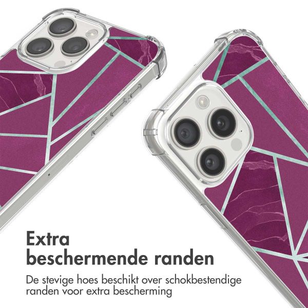 imoshion Design hoesje met koord iPhone 15 Pro Max - Bordeaux Graphic