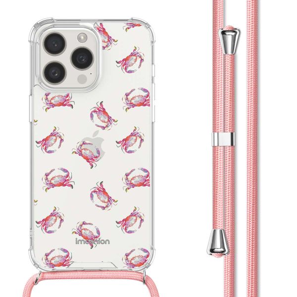 imoshion Design hoesje met koord iPhone 15 Pro Max - Crab Watercolor