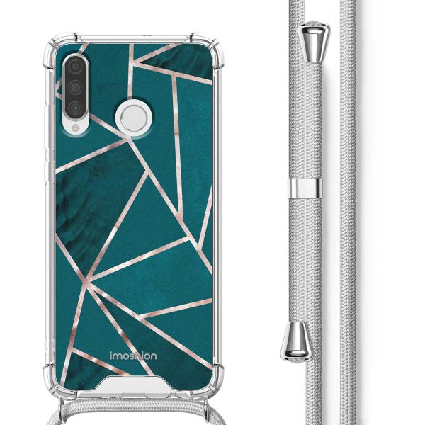 imoshion Design hoesje met koord Huawei P30 Lite - Petrol Green Graphic