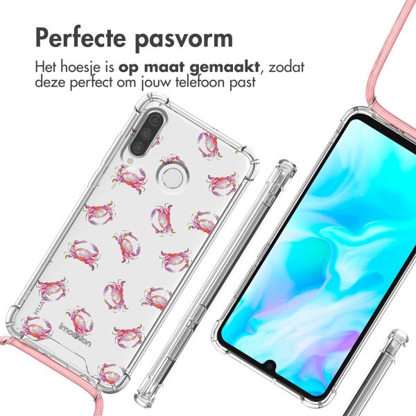 imoshion Design hoesje met koord Huawei P30 Lite - Crab Watercolor