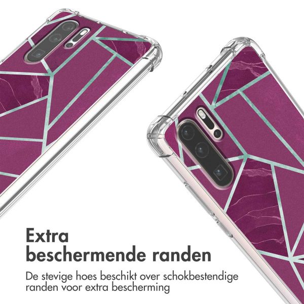 imoshion Design hoesje met koord Huawei P30 Pro - Bordeaux Graphic