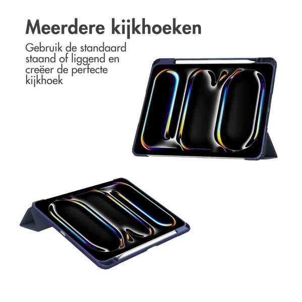 iMoshion Trifold Hardcase Bookcase iPad Pro 13 (2024) M4 - Donkerblauw