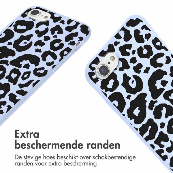 imoshion Siliconen design hoesje met koord iPhone SE (2022 / 2020) / 8 / 7 - Animal Lila