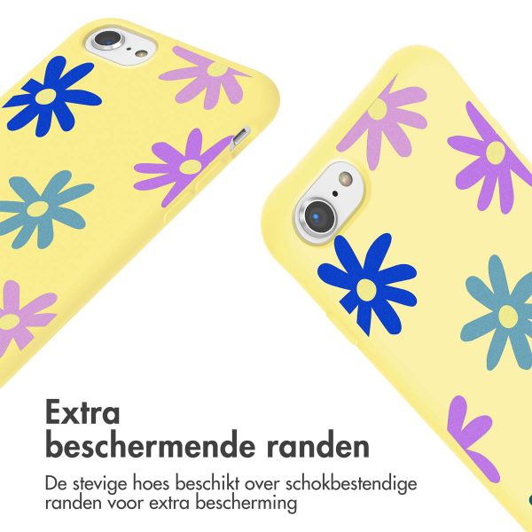 imoshion Siliconen design hoesje met koord iPhone SE (2022 / 2020) / 8 / 7 - Yellow Flower Distance