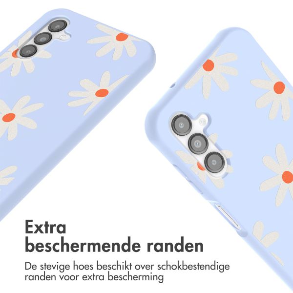 imoshion Siliconen design hoesje met koord Samsung Galaxy A14 (5G/4G) - Lila Flower Distance