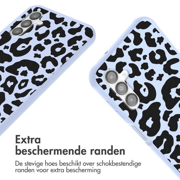 imoshion Siliconen design hoesje met koord Samsung Galaxy A14 (5G/4G) - Animal Lila