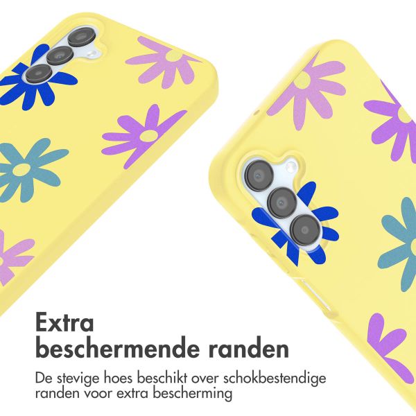 imoshion Siliconen design hoesje met koord Samsung Galaxy A15 (5G/4G) - Yellow Flower Distance