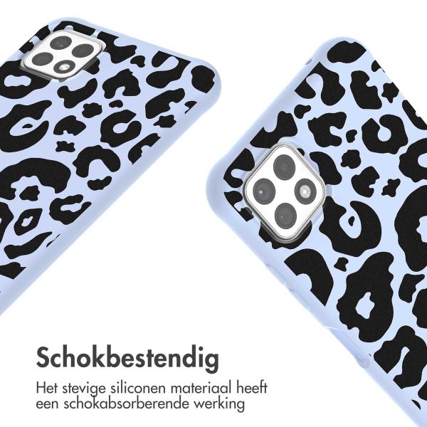 imoshion Siliconen design hoesje met koord Samsung Galaxy A22 (5G) - Animal Lila