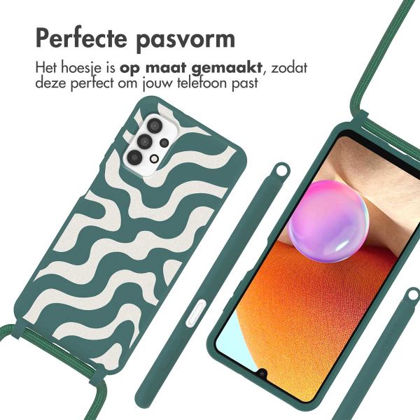 imoshion Siliconen design hoesje met koord Samsung Galaxy A32 (4G) - Petrol Green Groovy