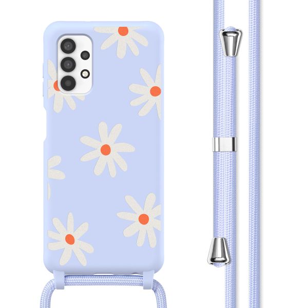 imoshion Siliconen design hoesje met koord Samsung Galaxy A32 (4G) - Lila Flower Distance